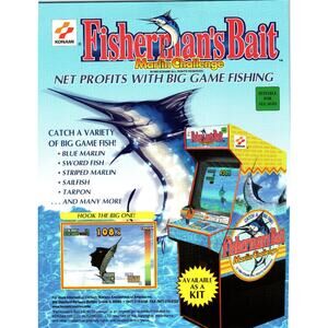 1999 Fisherman's Bait Marlin Challenge Arcade Game Flyer Konami USA